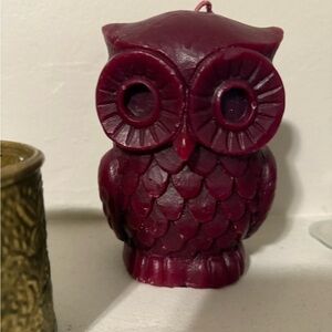 Burgundy Owl Candle